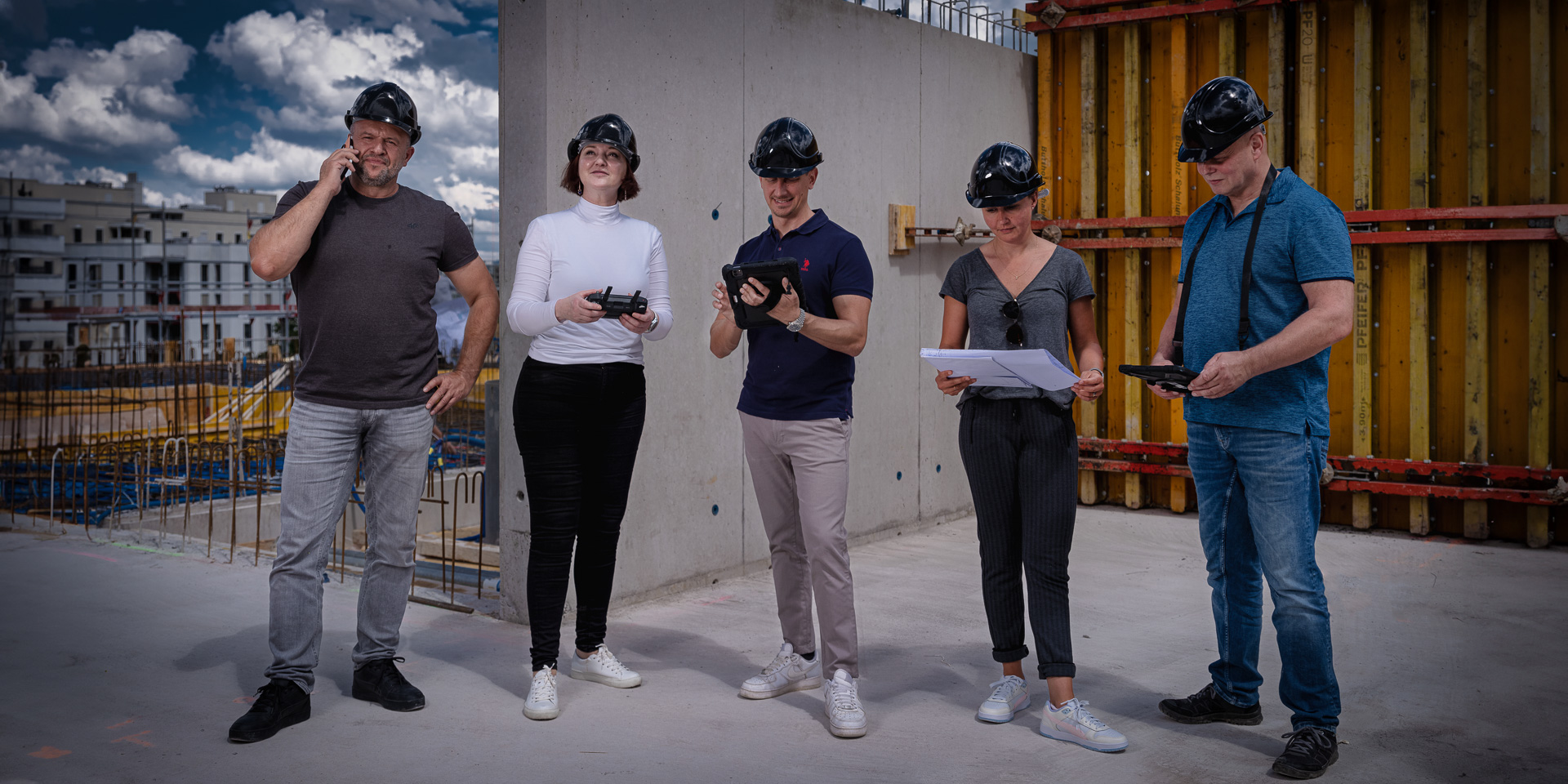 Team IP Construction Management auf der Baustelle